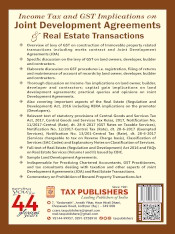 Income Tax and GST Implications on Joint Development Agreements & Real Estate Transactions